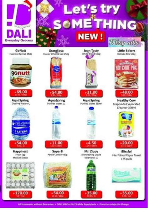 dali everyday grocery price list